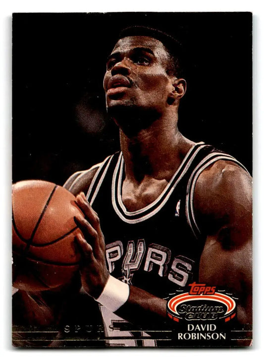 1992-93 Stadium Club #361 David Robinson trading card showcasing basketball legend’s stats