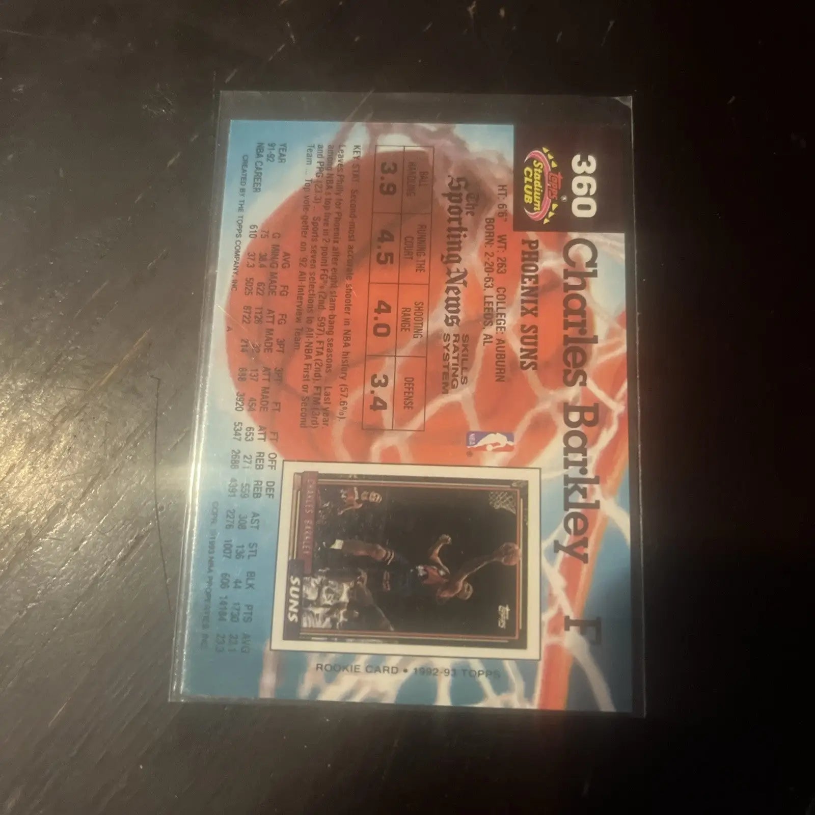 Charles Barkley 1992-93 Stadium Club Basketball card #360 for collectors and fans