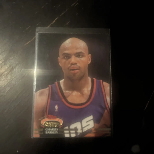 Charles Barkley 1992-93 Stadium Club Basketball card featuring bold design and stats