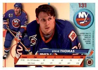 Steve Thomas 1992-93 Ultra #131 trading card showcasing the hockey star