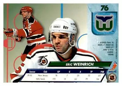 Eric Weinrich 1992-93 Ultra #76 trading card showcasing the NHL player