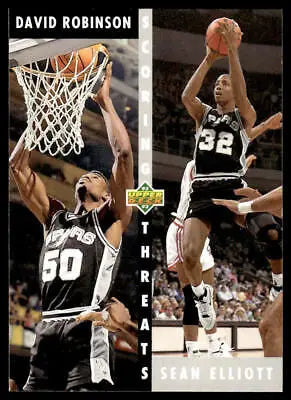 Basketball card of David Robinson and Sean Elliott from the San Antonio Spurs