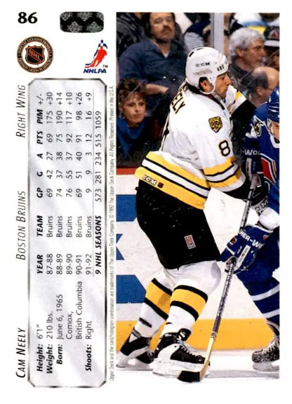1992-93 Upper Deck #86b Cam Neely Upper Deck Text and Logo Hologram - Trading Card