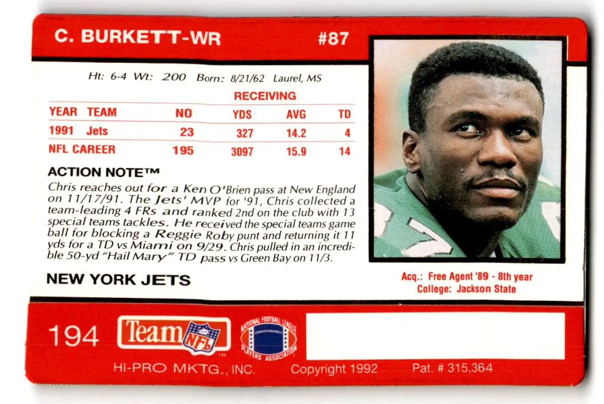 1992 Action Packed #194 Chris Burkett - Trading Card