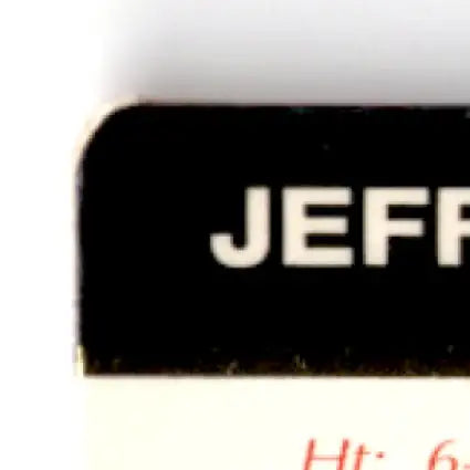 Black name tag with rounded corners for 1992 Action Packed Football Rookie Jeff George Colts