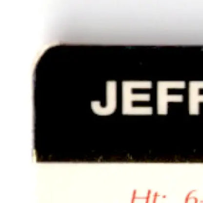 Black name tag with rounded corners for 1992 Action Packed Football Rookie Jeff George Colts