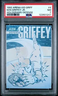 1992 Arena Holograms Kid Griff Ken Griffey JR. #4 Defense Baseball PSA 7