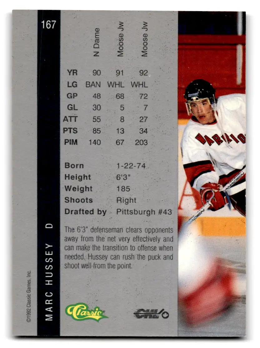 1992 Classic Four Sport #167 Marc Hussey - Trading Card