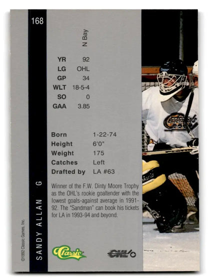 1992 Classic Four Sport #168 Sandy Allan - Trading Card