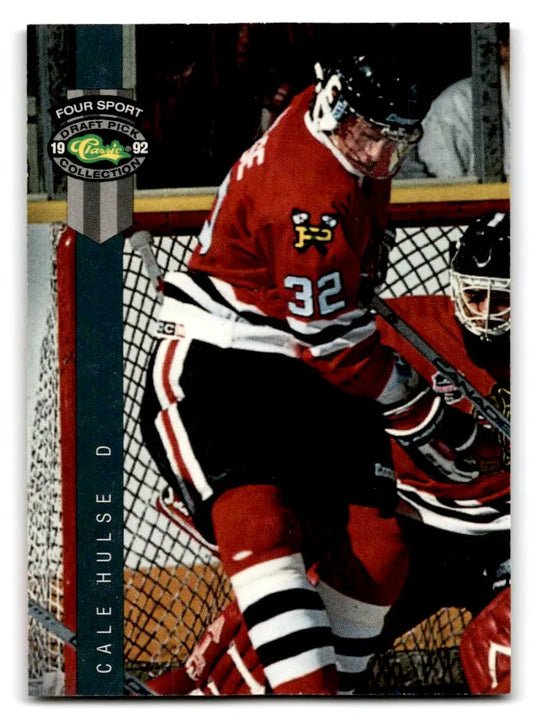 Hockey trading card of Cale Hulse from 1992 Classic Four Sport collection
