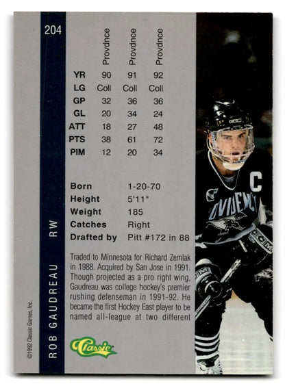 1992 Classic Four Sport #204 Rob Gaudreau - Trading Cards