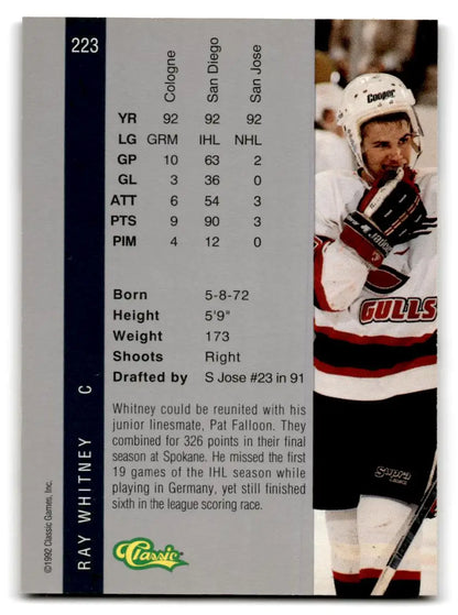 1992 Classic Four Sport #223 Ray Whitney - Trading Card