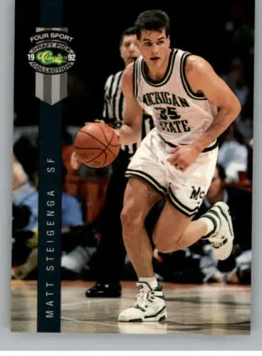 Matt Steigenga basketball card from 1992 Classic Four Sport collection, NM-MT condition