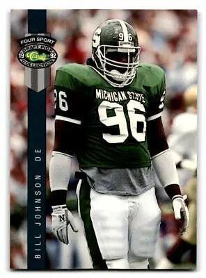Football player in uniform from the 1992 Classic Four Sport #79 Bill Johnson card