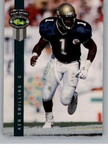 Ken Swilling football card from 1992 Classic Four Sport with original gloss condition