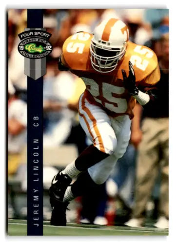 1992 Classic Four Sport Football trading card featuring Jeremy Lincoln in original gloss