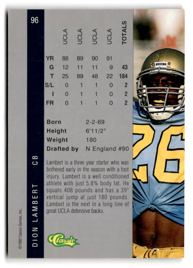 1992 Classic Four Sport #96 Dion Lambert - Trading Card