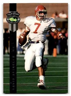 Football player running with ball from Classic Four Sport BC14 David Klingler cards