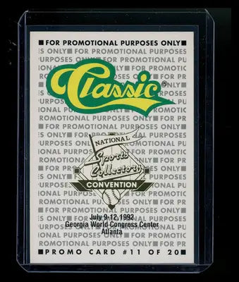 Promotional baseball card from the 1992 Classic National Sports Collectors Convention featuring Shaquille ONeal