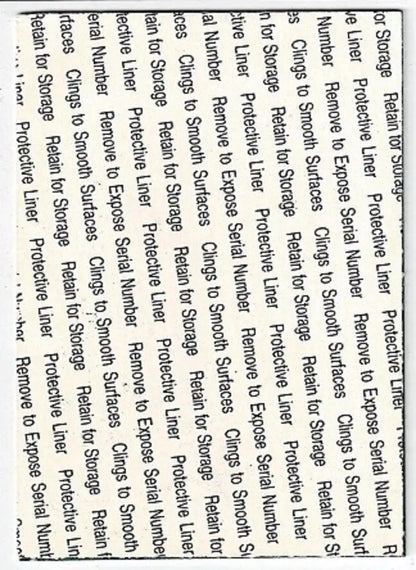 Printed instructions for storage and serial number exposure on Warren Moon Promo card