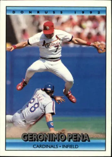 1992 Donruss #533 Geronimo Pena baseball card with original gloss, Cardinals memorabilia