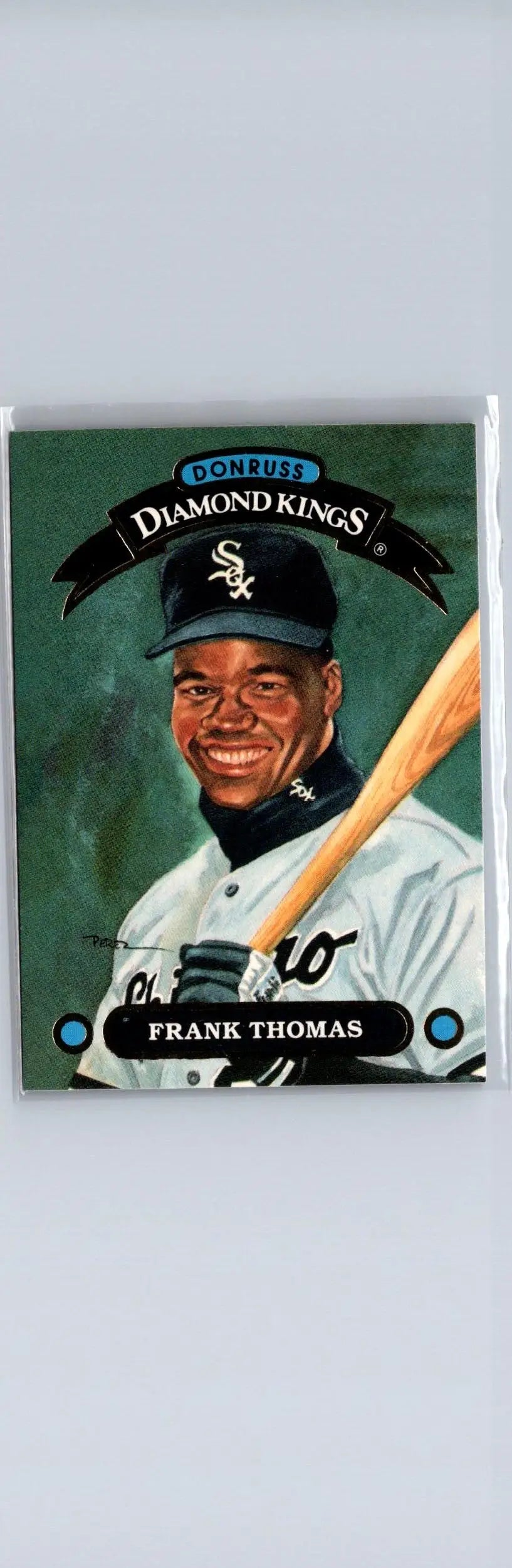 1992 Donruss Frank Thomas Diamond Kings baseball card showcasing Frank Thomas diamond design
