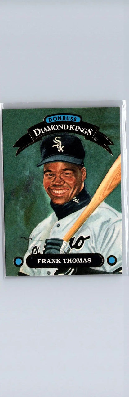 1992 Donruss Frank Thomas Diamond Kings baseball card showcasing Frank Thomas diamond design