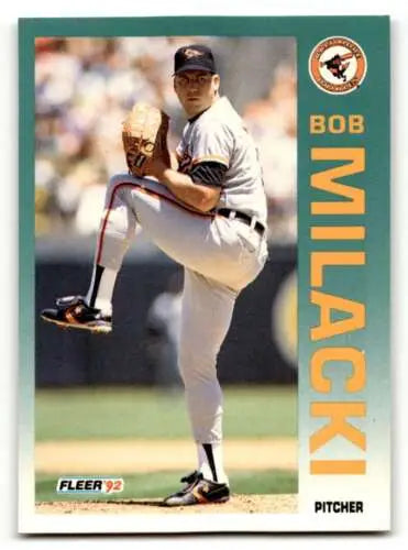 Bob Milacki Baltimore Orioles baseball card 1992 Fleer original gloss NM condition