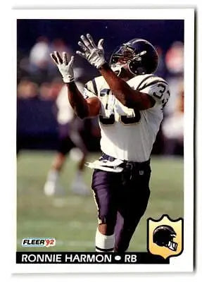 1992 Fleer #361 Ronnie Harmon trading card from popular football collection