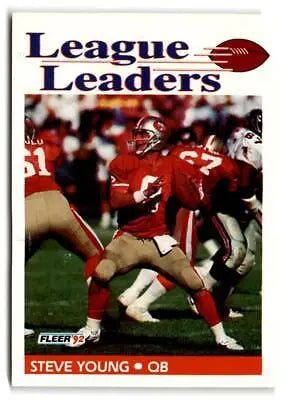 Steve Young San Francisco 49ers football card from 1992 Fleer #469 collection