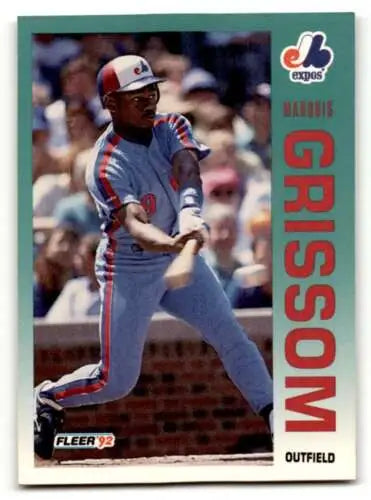 1992 Fleer #482 Marquis Grissom Montreal Expos Baseball Card with original gloss