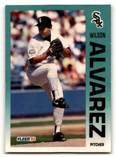 Wilson Alvarez Chicago White Sox baseball card from 1992 Fleer with original gloss