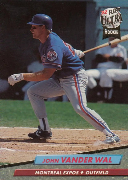 John Vander Wal in Montreal Expos uniform swinging bat at home plate