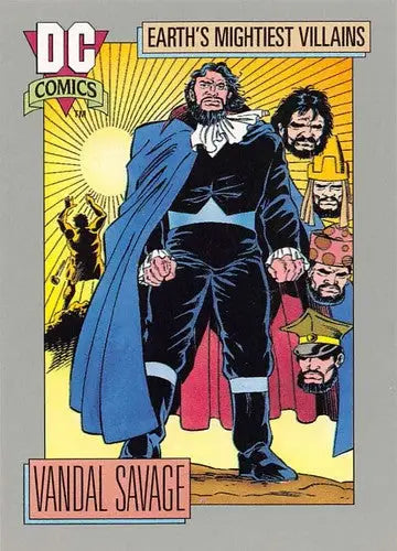 Original gloss Vandal Savage comic illustration from Impel DC Comics Cosmic series