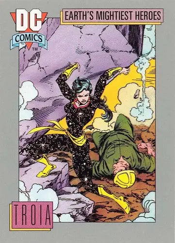 Original gloss comic card featuring Troia from Impel DC Comics Cosmic series