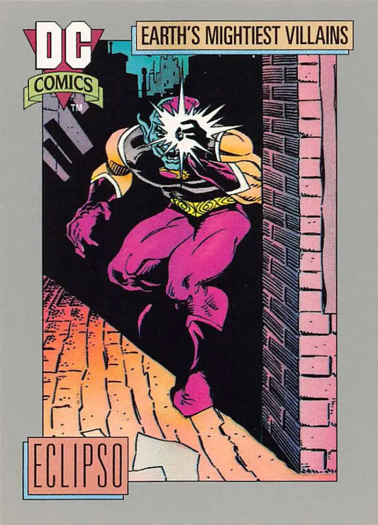 Original gloss comic book trading card featuring Eclipso from Impel DC Comics Cosmic series