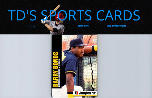 1992 Jimmy Dean #2 Barry Bonds baseball trading card for collectors and fans