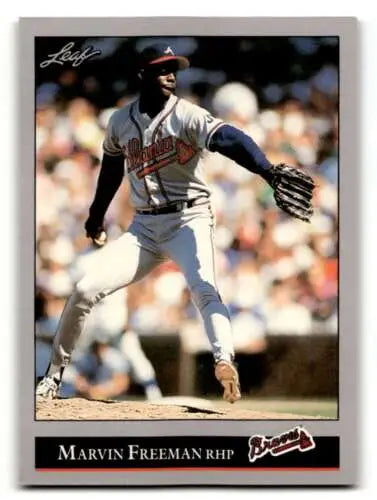 1992 Leaf #110 Marvin Freeman Atlanta Braves baseball card with original gloss finish