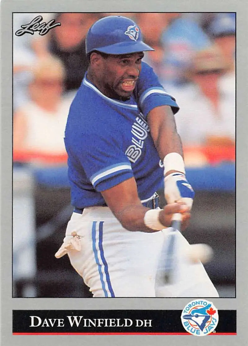 Dave Winfield in batting stance on 1992 Leaf Toronto Blue Jays Baseball Card