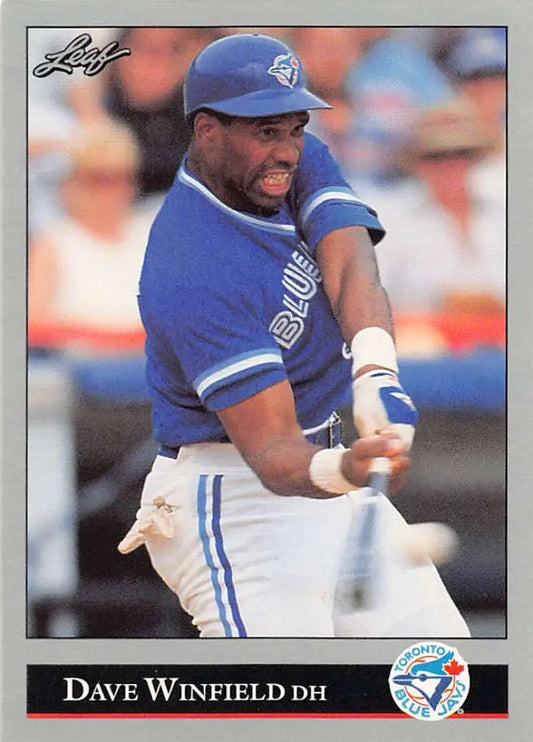 Dave Winfield in batting stance on 1992 Leaf Toronto Blue Jays Baseball Card