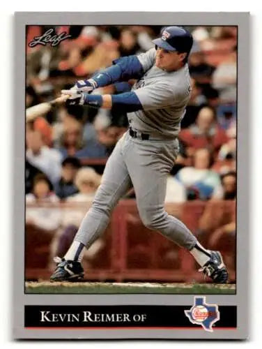 1992 Leaf #93 Kevin Reimer Texas Rangers baseball card in original gloss condition