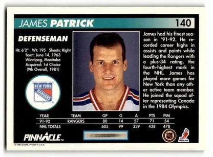Original gloss James Patrick Devils hockey card from 1992 Pinnacle series