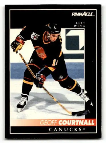 Original gloss Vancouver Canucks hockey card featuring Geoff Courtnall from 1992 Pinnacle