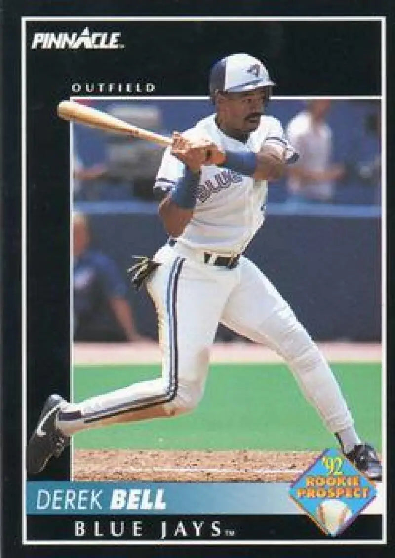 Toronto Blue Jays Derek Bell batting stance on 1992 Pinnacle baseball card