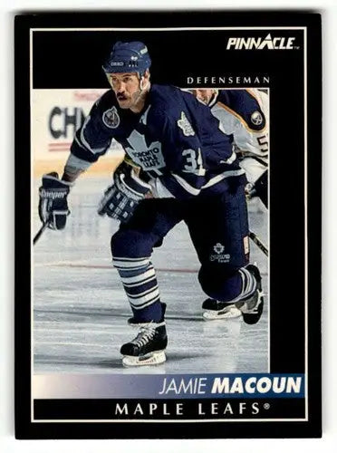 Original gloss Jamie Macoun Maple Leafs hockey card from 1992 Pinnacle collection