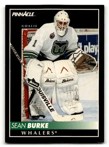 Sean Burke Hartford hockey card from 1992 Pinnacle Hartford Whalers series