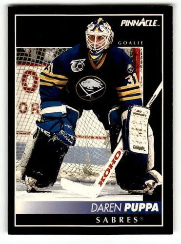 Original gloss Daren Puppa Sabres hockey card from 1992 Pinnacle #327