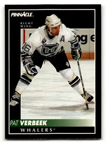 Original gloss Pat Verbeek Hartford hockey trading card from 1992 Pinnacle series