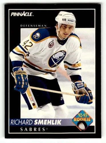 Original gloss Richard Smehlik Sabres hockey card from 1992 Pinnacle #393