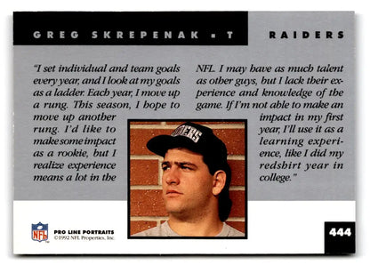1992 Pro Line Portraits #444 Greg Skrepenak - Trading Cards